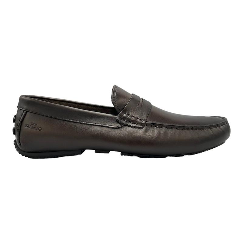 Mocassim Samello Drive Nico Couro Absolut Sapato Slip On Marrom